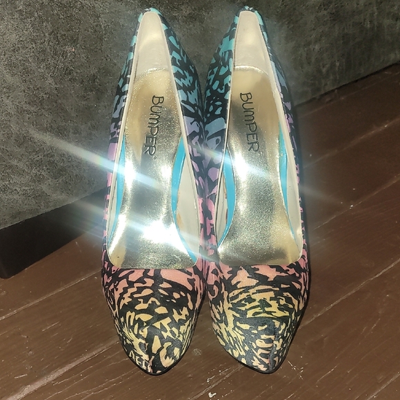 Bumper Vibrant Animal Print Heels - Picture 2 of 5